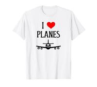 I Love Planes I Heart Aviones Volar Aviación Aviación Amante Camiseta