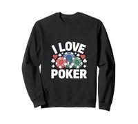 I Love Poker Casino Fichas Corazones Espadas Diseño Sudadera