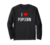 I Love Popcorn I Heart Popcorn Kernel Movie Lover Manga Larga