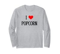 I Love Popcorn I Heart Popcorn Kernel Movie Lover Manga Larga