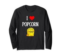 I Love Popcorn I Heart Popcorn Kernel Movie Lover Manga Larga