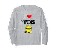 I Love Popcorn I Heart Popcorn Kernel Movie Lover Manga Larga