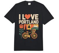 I Love Portland Rose Bicicleta Montaña Árboles Comfort Colors Adult Heavyweight T-Shirt