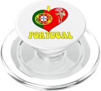 I Love Portugal - Bandera portuguesa con diseño de clavel PopSockets PopGrip para MagSafe