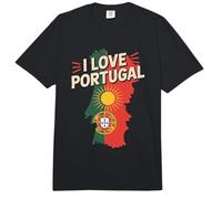I Love Portugal Sun Map Emblema Design Comfort Colors Adult Heavyweight T-Shirt