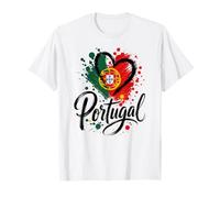 I Love Portugal Vacaciones Viajes Corazón Bandera Turista Diseño Camiseta