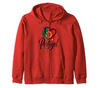 I Love Portugal Vacaciones Viajes Corazón Bandera Turista Diseño Sudadera con Capucha