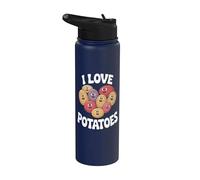 I Love Potatoes - Caras de papa lindas y divertidas Stainless Steel Insulated Water Bottle