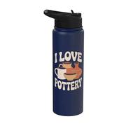 I Love Pottery Creative Clay Vasiles Art Stainless Steel Insulated Water Bottle