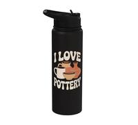 I Love Pottery Creative Clay Vasiles Art Stainless Steel Insulated Water Bottle