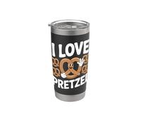 I Love Pretzel Lindo Snack Dibujos Animados Diversión Vaso térmico de acero inoxidable de doble pared