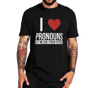 I Love Pronouns Let Me She Them Titties T Shirt Retro LGBT Humor Gift Y2k tee Tops 100% Cotton Soft O-Neck T-Shirts Black S