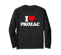 I Love Prozac - Divertido Dicho sarcástico Novedad Cool Prozac Manga Larga