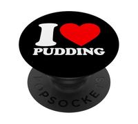 I Love Pudding, I Heart Pudding PopSockets PopGrip Adhesivo