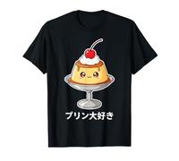 I Love Pudding Kawaii Diseño japonés Purin Postre Lover Camiseta gráfica económica