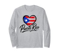 I Love Puerto Rico Island PR Travel Heart Vacaciones Manga Larga