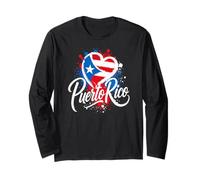 I Love Puerto Rico Island PR Travel Heart Vacaciones Turísticas Manga Larga