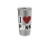 I Love Punk Rock Heart Music Mosh Pit Band Miembro Guitarra Ska Vaso térmico de acero inoxidable de doble pared