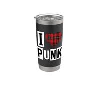 I Love Punk Rock Heart Music Mosh Pit Band Miembro Guitarra Ska Vaso térmico de acero inoxidable de doble pared