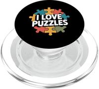 I Love Puzzles Colorido Rompecabezas Divertido PopSockets PopGrip para MagSafe