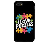 I Love Puzzles Vibrante Rompecabezas Divertido Carcasa para iPhone SE (2020) / 7 / 8