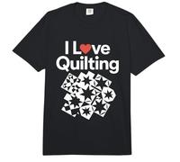 I Love Quilting Corazón Patrón Estrellas Comfort Colors Adult Heavyweight T-Shirt