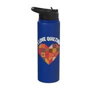 I Love Quilting - Parche de corazón Stainless Steel Insulated Water Bottle