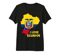 I Love Quito Hello Ecuador Mapa Bandera Orgulloso Ecuador Papá Mamá Camiseta Premium