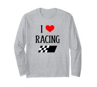 I Love Racing I Heart Racing Amante de Las Carreras competitivas Manga Larga