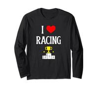I Love Racing I Heart Racing Amante de Las Carreras competitivas Manga Larga