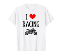 I Love Racing I Heart Racing Amante de Las Motos competitivas Camiseta