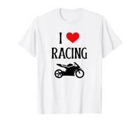 I Love Racing I Heart Racing Amante de Las Motos competitivas Camiseta
