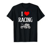 I Love Racing I Heart Racing Amante de Las Motos competitivas Camiseta