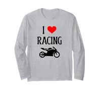 I Love Racing I Heart Racing Amante de Las Motos competitivas Manga Larga