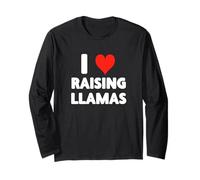 I Love Raising Llamas Farming - Corazón - Granjero Llama Manga Larga