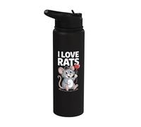 I Love Rats Corazón Globo Estilo De Dibujos Stainless Steel Insulated Water Bottle