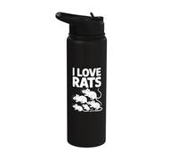 I Love Rats Pet Lovers Diversión caprichosa Stainless Steel Insulated Water Bottle