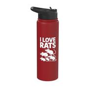 I Love Rats Pet Lovers Diversión caprichosa Stainless Steel Insulated Water Bottle