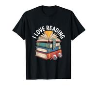I Love Reading Book Stack Páginas Abiertas Camiseta gráfica económica