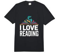 I Love Reading Libro Colorido Páginas Abiertas Imprimir Comfort Colors Adult Heavyweight T-Shirt
