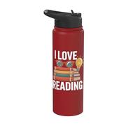 I Love Reading Stack Of Books Gafas Luz Stainless Steel Insulated Water Bottle