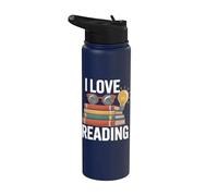 I Love Reading Stack Of Books Gafas Luz Stainless Steel Insulated Water Bottle