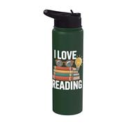 I Love Reading Stack Of Books Gafas Luz Stainless Steel Insulated Water Bottle