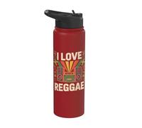 I Love Reggae Boombox Sonido Vibrante Stainless Steel Insulated Water Bottle