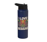 I Love Reggae Boombox Sonido Vibrante Stainless Steel Insulated Water Bottle