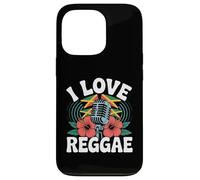 I Love Reggae Micrófono Hibisco Carcasa para iPhone 13 Pro