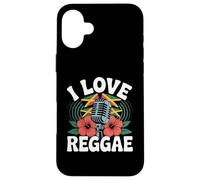 I Love Reggae Micrófono Hibisco Carcasa para iPhone 16 Plus