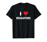 I Love Regulators - Normas de Regulación Cumplimiento Auditoría de Riesgos Camiseta gráfica económica, Hombre, Negro, M