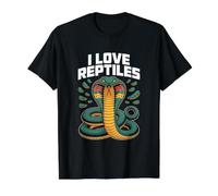 I Love Reptiles Cobra Diseño Gráfico Camiseta gráfica económica, Hombre, Negro, XL