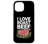 I Love Roast Beef Rib Roast Carnívoro BBQ Humor Carcasa para iPhone 15